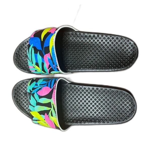 Victoria's Secret colorful bright tropical leaves slides 445903 Medium 7/8 NEW - Picture 2 of 4